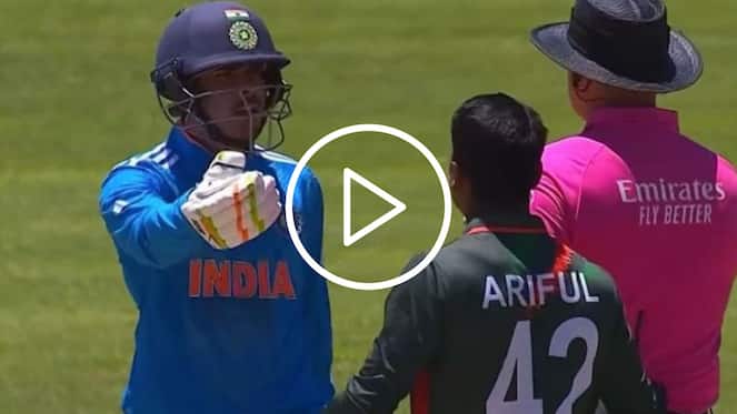 [Watch] India Captain Uday Saharan's 'Ugly Fight' With Bangladesh Cricketer In U-19 World Cup 2024